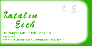 katalin eich business card